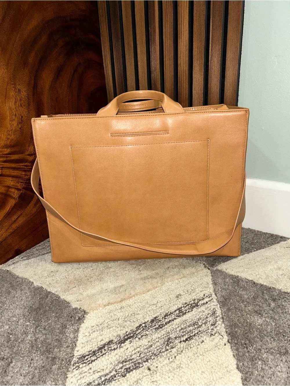 Dagne Dover Legend Tote Camel Tan Laptop Work Bag Shoulder Strap